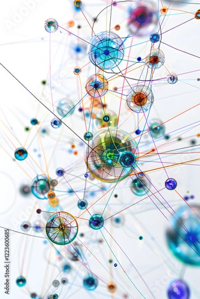 Fototapeta Abstract Representation of Complex NX Node Functions in Information Technology