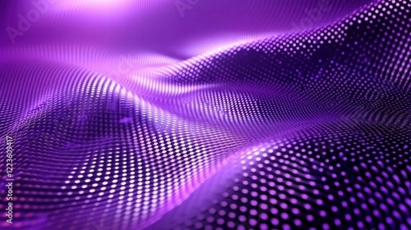 Fototapeta Wavy Purple Metallic 3D Background