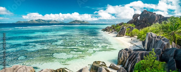 Obraz The most beautiful beach of Seychelles - Anse Source D'Argent