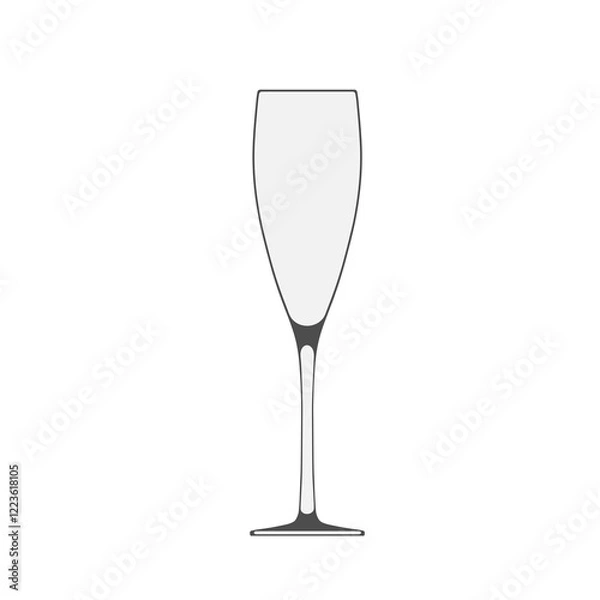 Obraz Sign of glass of wine isolated on white background.