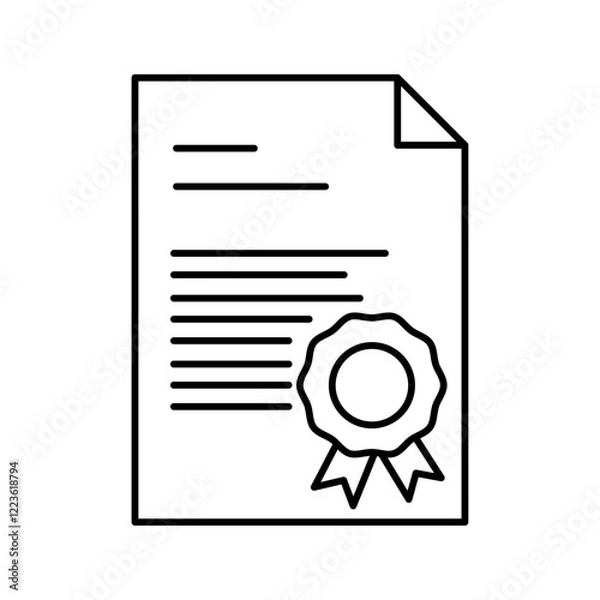 Fototapeta Course completion certificate icon Vector logo set flat