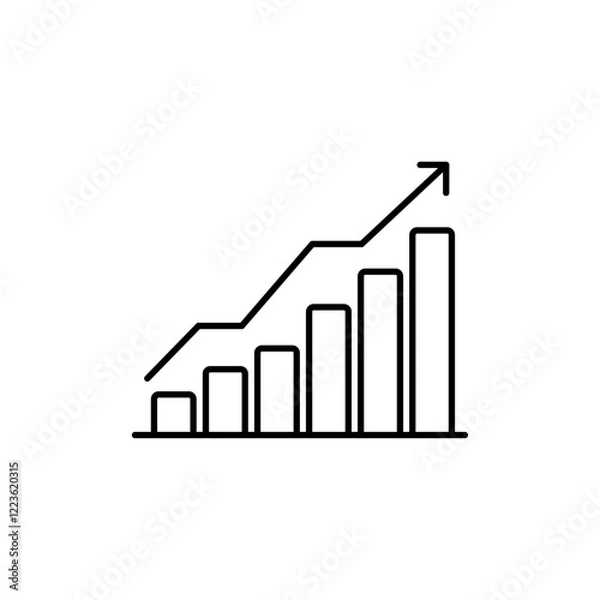 Obraz Increase chart icon Vector logo set flat