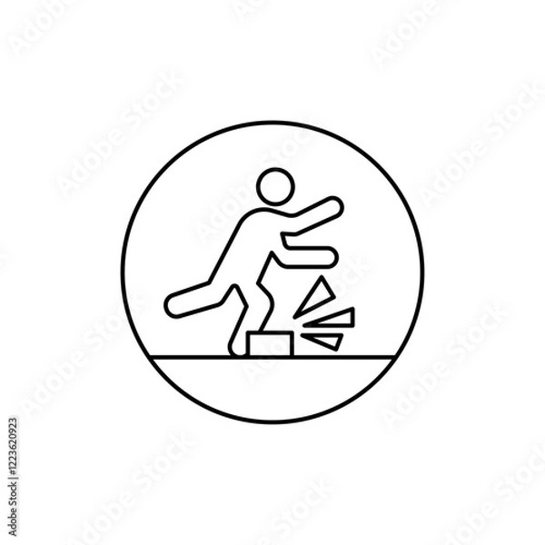 Obraz Man tripping icon Vector logo set flat