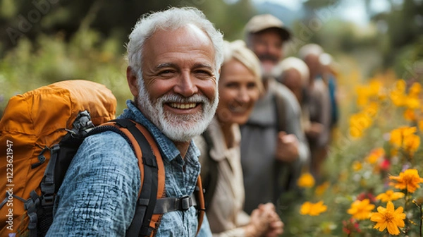 Obraz person with a backpack