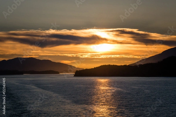 Fototapeta Sunset near Ketchikan, Alaska