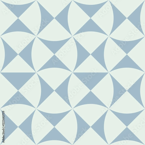 Fototapeta Geometric seamless pattern, abstract oriental style vector. Geometry tiles design. Moroccan, Spanish and Portuguese azulejos ceramic design.