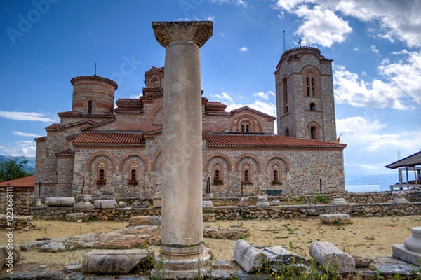 Fototapeta St. Clement's Church at the Plaosnik site in Ohrid. Built in 893 AD and reconstructed in 2002, this is one of the most popular tourist destinations