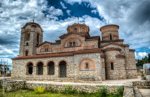 Fototapeta St. Clement's Church at the Plaosnik site in Ohrid. Built in 893 AD and reconstructed in 2002, this is one of the most popular tourist destinations