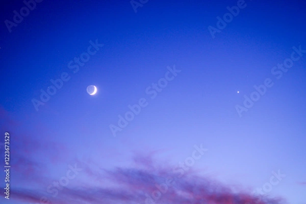 Obraz Crescent Moon and Venus Conjunction
