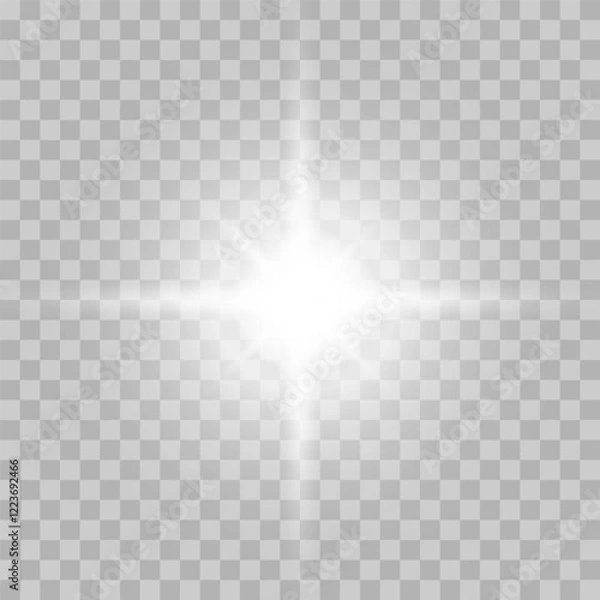 Fototapeta Sparkling star, vector glowing star light effect.Shine glowing stars. Vector illustration