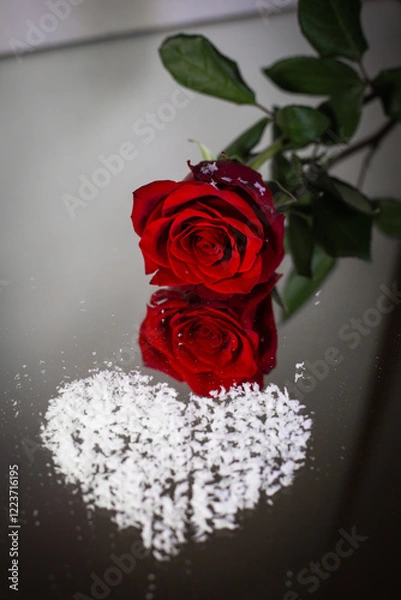 Obraz red roses on a black background
