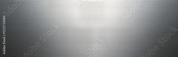 Fototapeta Silver metallic texture background. Fine brushed steel plate design. High-quality shiny surface. Suitable for industrial, tech, modern design projects. Image perfect for displays website backgrounds.
