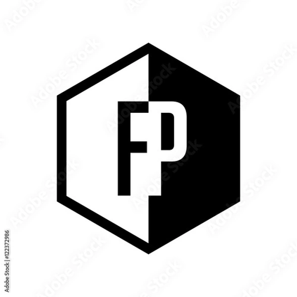 Obraz INITIAL hexsagonal HALF LOGO