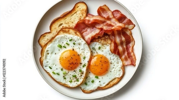 Fototapeta Scrumptious Breakfast of Eggs, Bacon, and Toast