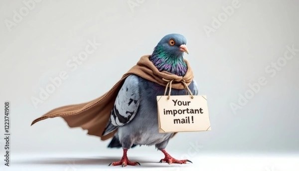 Obraz Pigeon Mail Delivery Superhero Your Important Mail