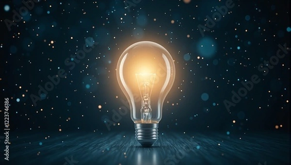 Obraz Illuminated light bulb symbolizing innovation and success