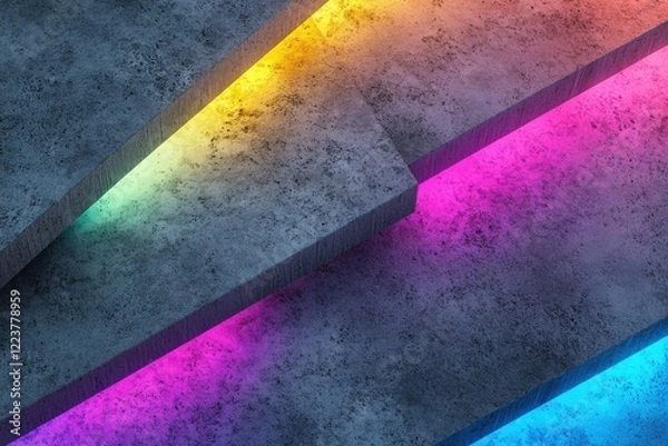 Fototapeta  highresolution abstract multilayered digital artwork with neons