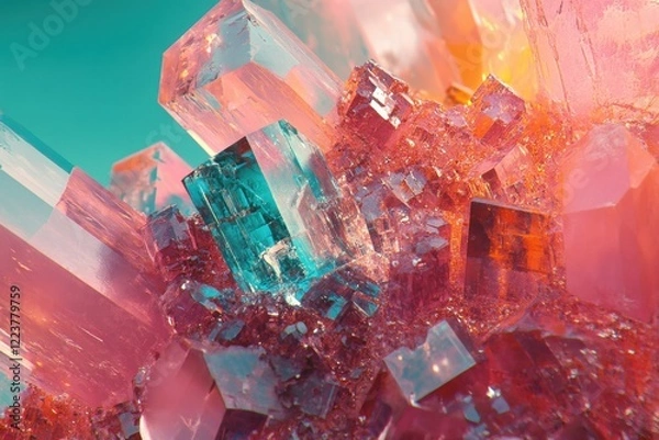 Fototapeta Vibrant  image of multilayered crystalline structures