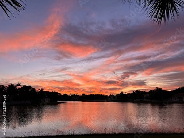 Obraz sunset over the lake
