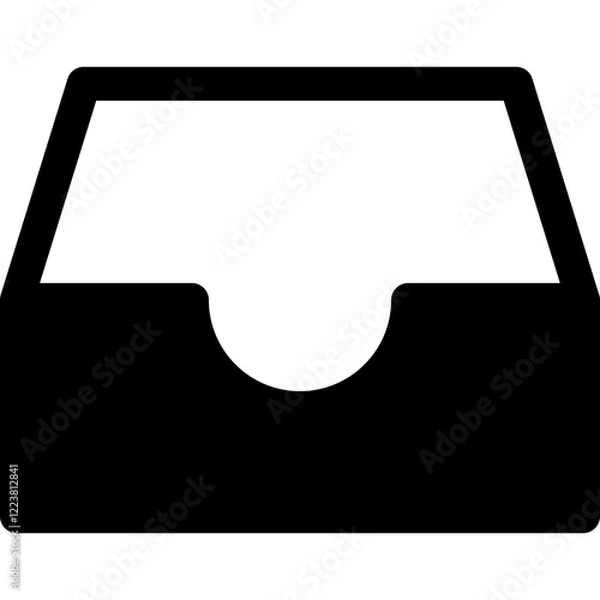 Obraz Tray glyph icon, flat style vector illustration