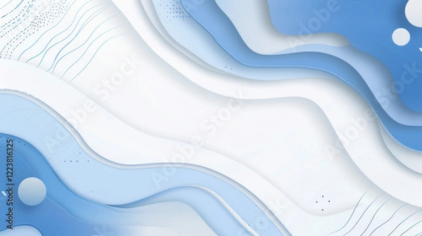 Fototapeta Abstract blue waves create soothing background with smooth curves and textures, perfect for design projects or digital art. gentle gradients evoke calmness and creativity