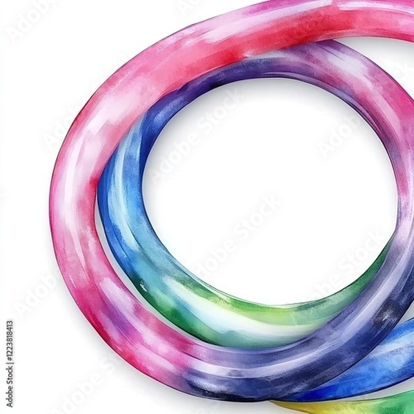 Obraz Colorful abstract design featuring intertwined rings with smooth gradients and vibrant hues