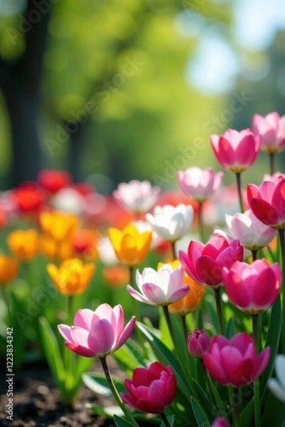 Obraz Spring flowers blooming in a garden, bloom, spring
