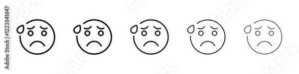 Obraz Anxious emoji icon Vector logo sign