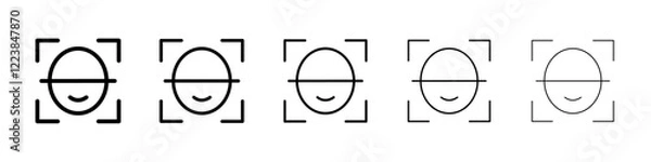 Fototapeta Face scan icon Vector logo sign