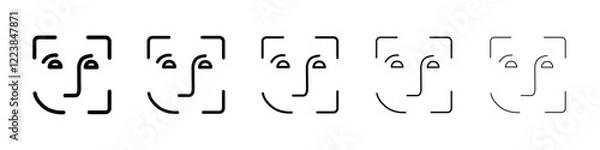 Obraz Face scan icon Vector logo sign