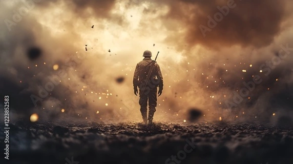 Obraz Valor in Battle: A Soldier's Commitment