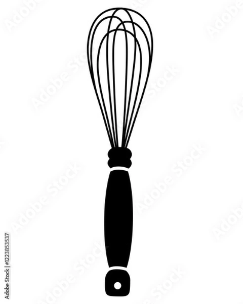 Obraz Whisk - vector silhouette illustration for logo or pictogram. Whisk - Kitchen tool for sign or icons. Kitchenware	