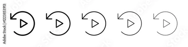 Obraz Replay icon Vector logo sign