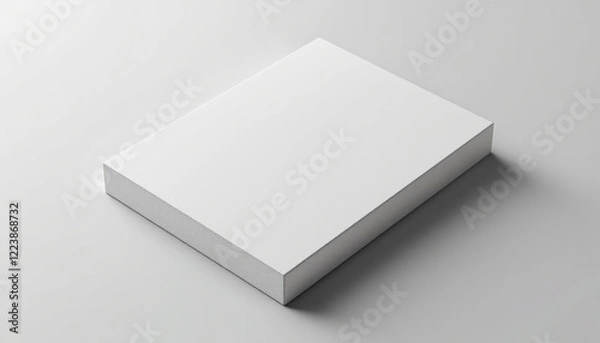 Fototapeta White rectangular box on a plain background