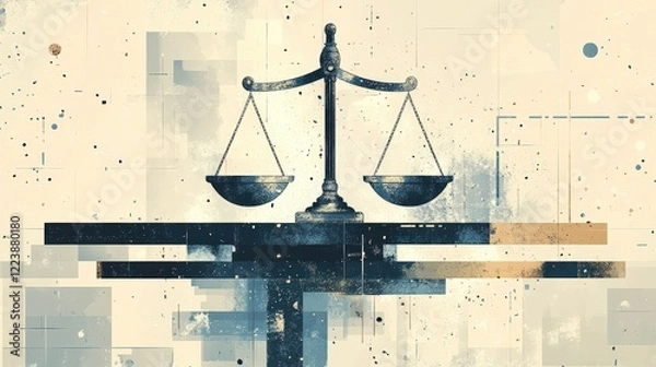 Fototapeta Artistic representation of justice and equality digital art conceptual environment abstract viewpoint