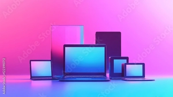 Fototapeta Neon Glow: A Spectrum of Devices