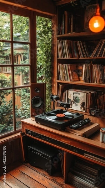 Fototapeta Vinyl Player in a Cozy Room