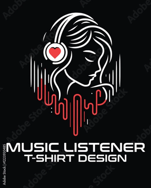 Fototapeta Music Listener Vector Logo Design