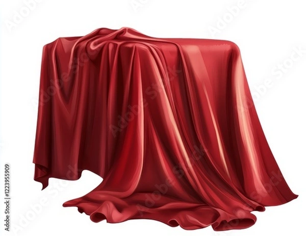 Obraz Red silk cloth draped over a rectangular object.