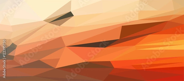 Fototapeta Low Poly abstract evening sky