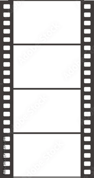 Obraz 透明な背景に分離された上から下へ進む映画フィルムのベクターイラスト