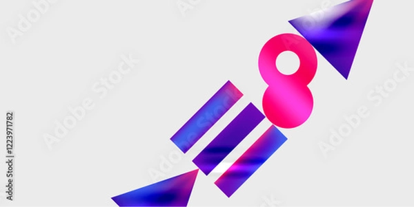 Fototapeta Simple shapes - circles, triangles, rectangles abstract background. Vector Illustration For Wallpaper, Banner, Background, Card, Book Illustration, landing page