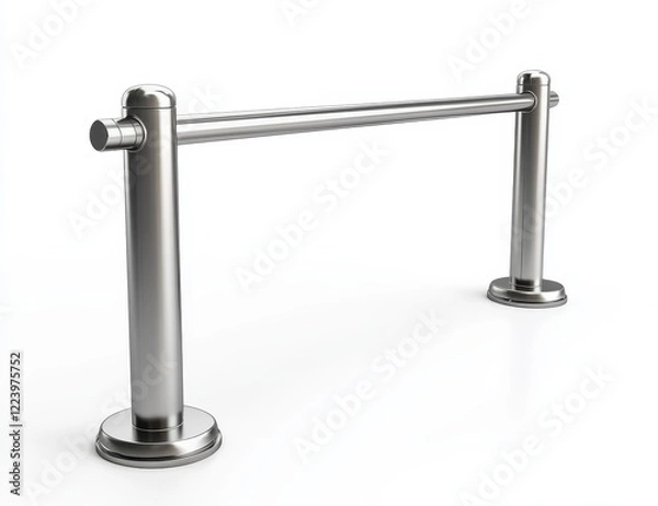 Fototapeta Chrome towel bar isolated on white background.