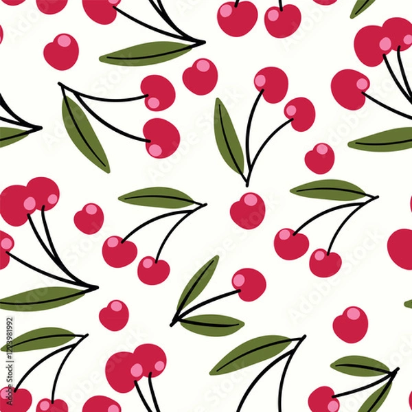 Fototapeta Modern abstract vector design with seamless Fruits pattern and unique textures, ideal for fabric, stationery, and home decor.