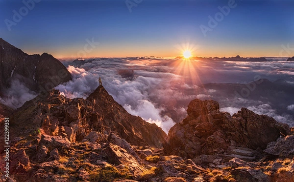 Obraz Sunset over the Alps, Chamonix