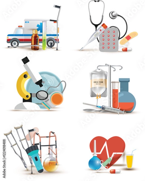 Fototapeta Doctor Elements Vector Set