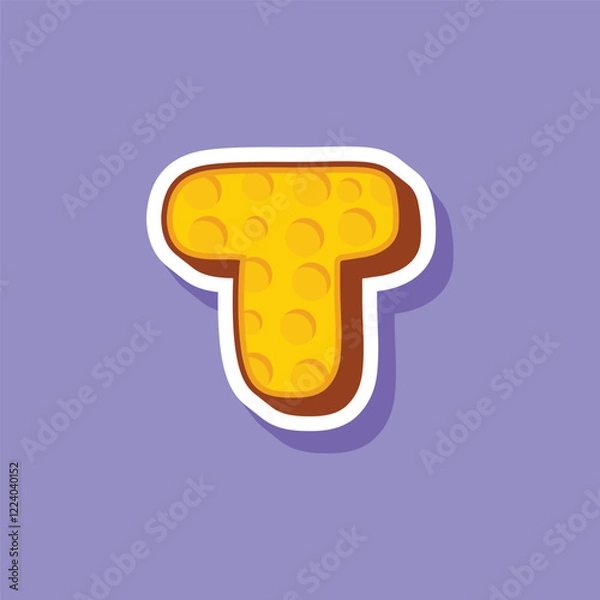 Fototapeta T Letter cheese logo template design