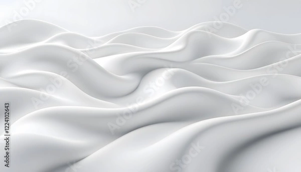Obraz Abstract White Fabric Waves Background Image