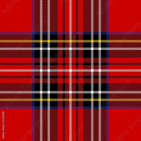 Fototapeta Classic red tartan fabric. Seamless square pattern.