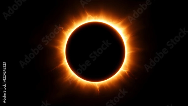 Obraz Studio image of a solar eclipse using a bright light and a black lens cap